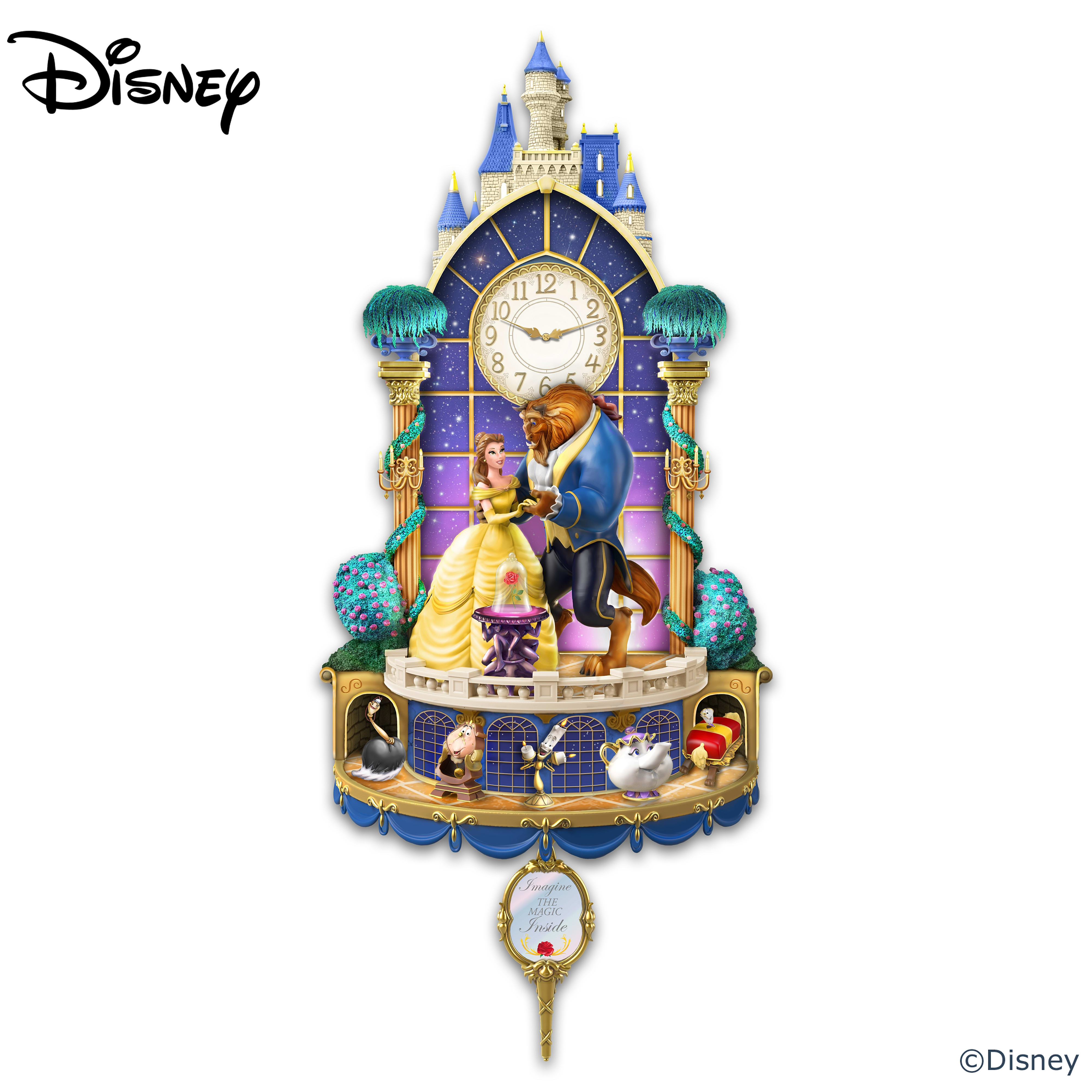 Disney Beauty And The Beast Illuminated Wall Clock